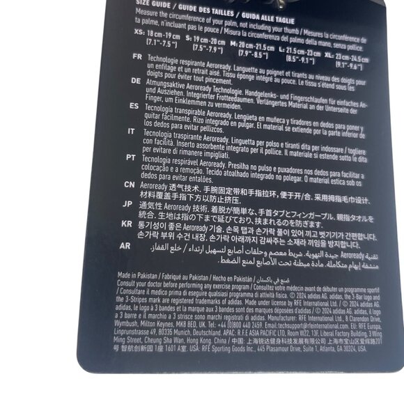 Adidas Aeroready Training Gloves Womens Large Black Aerodynamic Fingerless - Picture 9 of 9